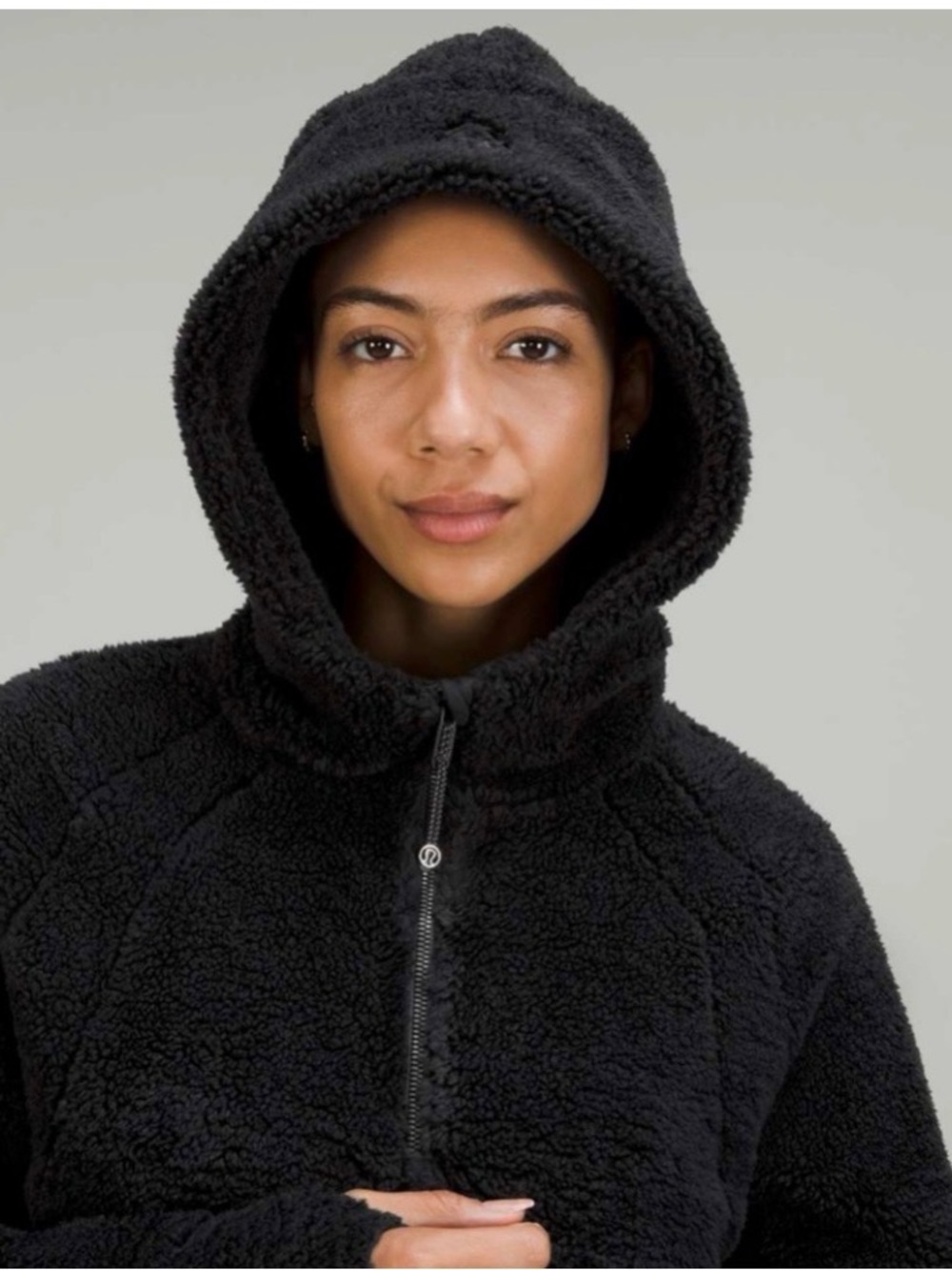 NWOT! Lululemon Teddy Black Fleece Scuba 1/2 zip Hoodie Pullover Jacket xs s - Picture 3 of 8